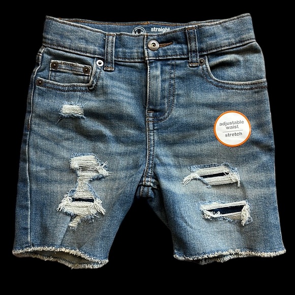 Wonder Nation Straight Leg, 5 pocket Adjustable  Stretch Jean Short - Picture 6 of 13